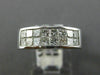 1.28CT PRINCESS DIAMOND 14KT WHITE GOLD INVISIBLE TWO ROW ANNIVERSARY RING #1175
