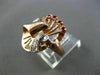 ANTIQUE .30CT OLD MINE DIAMOND & RUBY 14KT WHITE & ROSE GOLD FLOWER RING #21170