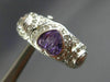 LARGE 1.94CT DIAMOND & AMETHYST 18K WHITE GOLD 3D HEART HANGING CLIP ON EARRINGS
