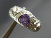 LARGE 1.94CT DIAMOND & AMETHYST 18K WHITE GOLD 3D HEART HANGING CLIP ON EARRINGS