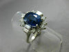 ANTIQUE 5.56CT DIAMOND & AAA OVAL SAPPHIRE 14KT WHITE GOLD 3D ENGAGEMENT RING