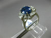 ANTIQUE 5.56CT DIAMOND & AAA OVAL SAPPHIRE 14KT WHITE GOLD 3D ENGAGEMENT RING