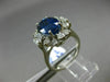 ANTIQUE 5.56CT DIAMOND & AAA OVAL SAPPHIRE 14KT WHITE GOLD 3D ENGAGEMENT RING