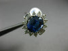 ANTIQUE 5.56CT DIAMOND & AAA OVAL SAPPHIRE 14KT WHITE GOLD 3D ENGAGEMENT RING