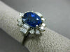 ANTIQUE 5.56CT DIAMOND & AAA OVAL SAPPHIRE 14KT WHITE GOLD 3D ENGAGEMENT RING