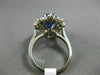 ANTIQUE 5.56CT DIAMOND & AAA OVAL SAPPHIRE 14KT WHITE GOLD 3D ENGAGEMENT RING