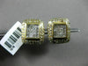 ESTATE WIDE .95CT DIAMOND 14K WHITE & YELLOW GOLD ETOILE CLASSIC SQUARE EARRINGS