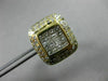ESTATE WIDE .95CT DIAMOND 14K WHITE & YELLOW GOLD ETOILE CLASSIC SQUARE EARRINGS