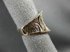 ANTIQUE LARGE 1.56CT ROUND & BAGUETTE DIAMOND 14KT ROSE GOLD 3D LEAF FUN RING
