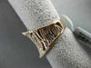 ANTIQUE LARGE 1.56CT ROUND & BAGUETTE DIAMOND 14KT ROSE GOLD 3D LEAF FUN RING