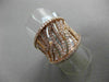ANTIQUE LARGE 1.56CT ROUND & BAGUETTE DIAMOND 14KT ROSE GOLD 3D LEAF FUN RING