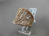 ANTIQUE LARGE 1.56CT ROUND & BAGUETTE DIAMOND 14KT ROSE GOLD 3D LEAF FUN RING
