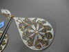 ANTIQUE MASSIVE .67CT DIAMOND 18KT ROSE GOLD 3D FLORAL FILIGREE HANGING EARRINGS