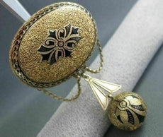ANTIQUE LARGE 14KT YELLOW GOLD & BLACK ENAMEL FROM 1800'S PIN ONE OF A KIND 1893