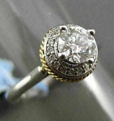 ANTIQUE .50CT DIAMOND 14KT TWO TONE GOLD SOLITAIRE 3D ENGAGEMENT FRIENDSHIP RING