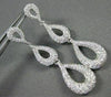 ANTIQUE 2.73CT DIAMOND 18KT W GOLD LONG PEAR JOURNEY EARRINGS F VS/VVS #E00628