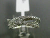 ESTATE WIDE .56CT DIAMOND 18KT WHITE GOLD 3D MULTI ROW CRISS CROSS LOVE RING