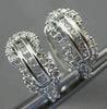WIDE 1.36CT ROUND & PRINCESS DIAMOND 14KT WHITE GOLD LOVE KNOT HANGING EARRINGS