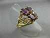 ANTIQUE LARGE 7CT AAA OVAL GARNET 14KT YELLOW GOLD ROPE FILIGREE RING #20564