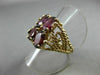 ANTIQUE LARGE 7CT AAA OVAL GARNET 14KT YELLOW GOLD ROPE FILIGREE RING #20564