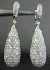 ANTIQUE 5.57CT DIAMOND 18KT WHITE GOLD 3 DIMENSIONAL FILIGREE HANGING EARRINGS