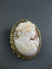 ANTIQUE LARGE 14KT YELLOW HAND CARVED LADY SHELL CAMEO PENDANT & BROOCH #22104