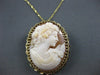 ANTIQUE LARGE 14KT YELLOW HAND CARVED LADY SHELL CAMEO PENDANT & BROOCH #22104