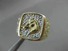 ANTIQUE LARGE 14KT WHITE & YELLOW GOLD NUGGET RECTANGULAR HORSE RING 15mm #22458