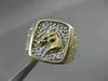 ANTIQUE LARGE 14KT WHITE & YELLOW GOLD NUGGET RECTANGULAR HORSE RING 15mm #22458