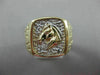 ANTIQUE LARGE 14KT WHITE & YELLOW GOLD NUGGET RECTANGULAR HORSE RING 15mm #22458