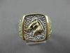 ANTIQUE LARGE 14KT WHITE & YELLOW GOLD NUGGET RECTANGULAR HORSE RING 15mm #22458