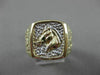 ANTIQUE LARGE 14KT WHITE & YELLOW GOLD NUGGET RECTANGULAR HORSE RING 15mm #22458