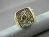 ANTIQUE LARGE 14KT WHITE & YELLOW GOLD NUGGET RECTANGULAR HORSE RING 15mm #22458