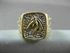 ANTIQUE LARGE 14KT WHITE & YELLOW GOLD NUGGET RECTANGULAR HORSE RING 15mm #22458