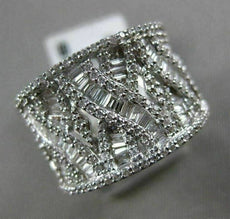 ESTATE WIDE 1.36CT DIAMOND 14KT WHITE GOLD 3D FILIGREE X LOVE ANNIVERSARY RING