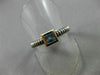 ESTATE .50CT AAA BLUE TOPAZ 925 SILVER & 14KT GOLD SQUARE SOLITAIRE RING #22033