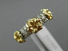 ESTATE .60CT DIAMOND 14KT WHITE & YELLOW GOLD 3 FLOWER WEDDING ANNIVERSARY RING