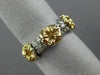 ESTATE .60CT DIAMOND 14KT WHITE & YELLOW GOLD 3 FLOWER WEDDING ANNIVERSARY RING