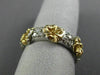 ESTATE .60CT DIAMOND 14KT WHITE & YELLOW GOLD 3 FLOWER WEDDING ANNIVERSARY RING