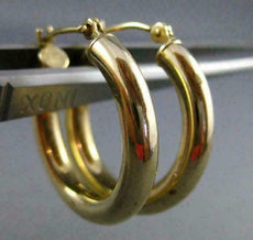 ESTATE 14KT YELLOW GOLD 3D CLASSIC HANGING HOOP EARRINGS #25136