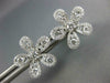 ESTATE LARGE 1.05CT DIAMOND 18KT WHITE GOLD 3D FLOWER CLASSIC STUD EARRINGS