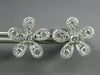 ESTATE LARGE 1.05CT DIAMOND 18KT WHITE GOLD 3D FLOWER CLASSIC STUD EARRINGS