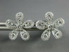 ESTATE LARGE 1.05CT DIAMOND 18KT WHITE GOLD 3D FLOWER CLASSIC STUD EARRINGS