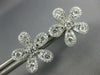 ESTATE LARGE 1.05CT DIAMOND 18KT WHITE GOLD 3D FLOWER CLASSIC STUD EARRINGS