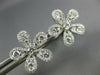 ESTATE LARGE 1.05CT DIAMOND 18KT WHITE GOLD 3D FLOWER CLASSIC STUD EARRINGS