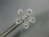 ESTATE LARGE 1.05CT DIAMOND 18KT WHITE GOLD 3D FLOWER CLASSIC STUD EARRINGS