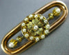 ANTIQUE AAA SOUTH SEA PEARL 14K YELLOW & ROSE GOLD OVAL FLOWER BROOCH PIN #26638