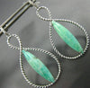 LARGE 9.58CT DIAMOND & GREEN AMETHYST 14KT WHITE GOLD INFINITY HANGING EARRINGS