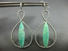 LARGE 9.58CT DIAMOND & GREEN AMETHYST 14KT WHITE GOLD INFINITY HANGING EARRINGS