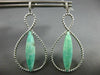 LARGE 9.58CT DIAMOND & GREEN AMETHYST 14KT WHITE GOLD INFINITY HANGING EARRINGS
